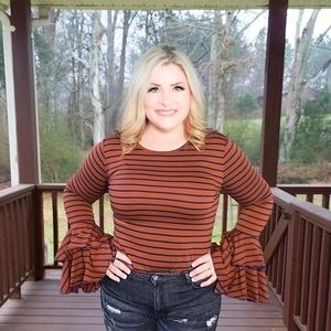 Bell Bottom Sleeve Fitted Top